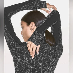 Lululemon Run Briskly 1/2 Zip Magnetized Jacquard Black White / Black running